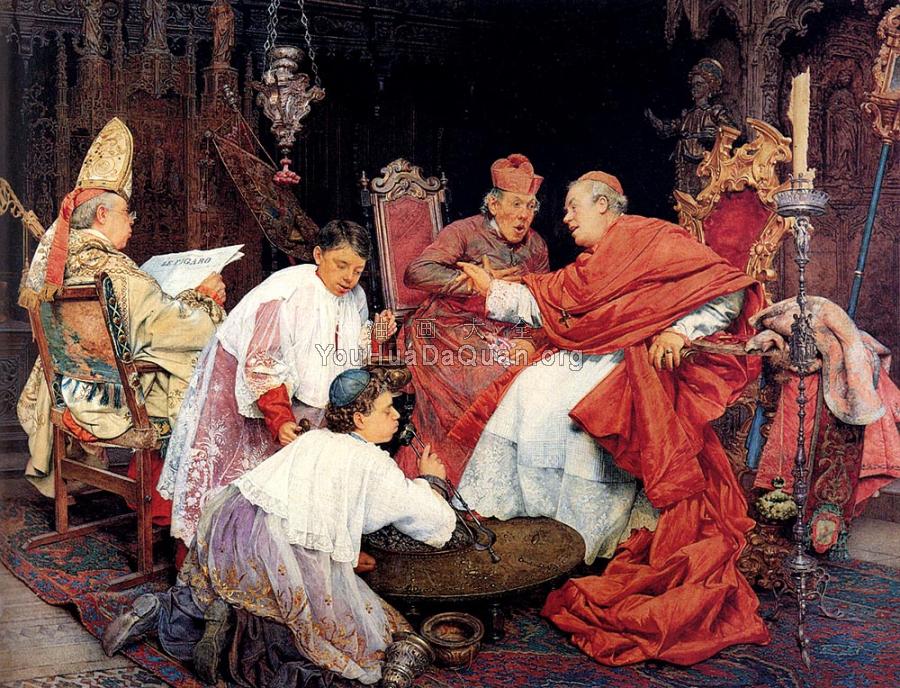 Cardinals In An Interior - 朱塞佩·西尼奥里尼